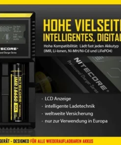 Ladegerät D2 EU 2x 500mA Nitecore
