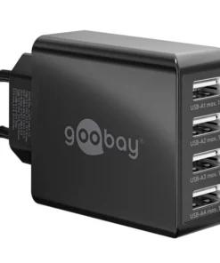 Ladegerät Goobay schwarz Steckdose auf 4x USB 2x3A / 4×1,5A (30W)