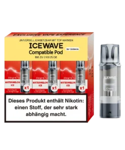 3x Icewave Einweg Pod – Watermelon Ice – 20mg