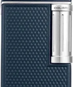 Colibri Zigarren-Feuerzeug Julius II Marine/Chrom mit doppelter Schrägflamme
