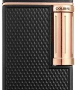 Colibri Zigarren-Feuerzeug Julius II Schwarz/Rosegold mit doppelter Schrägflamme