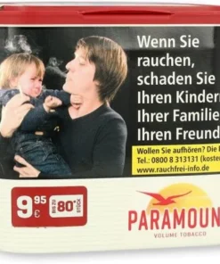 Paramount Volumen Zigaretten Tabak 38g