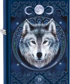 Zippo Anne Stokes Wolf Moon Navyblau