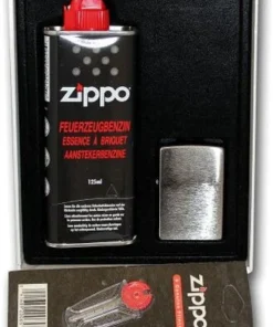 Zippo Feuerzeug Geschenk-Set Chrom Brushed