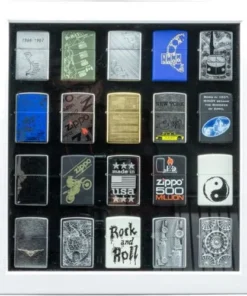 Zippo Holz Sammlervitrine weiß 20er