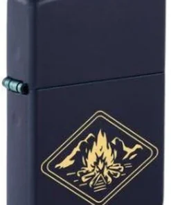 Zippo Feuerzeug Navyblau gelasert Campfire