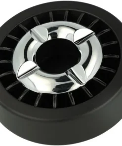 Metallascher mit Sterneinsatz Chrom Schwarz