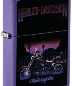 Zippo Feuerzeug Harley Black Light Lila Color