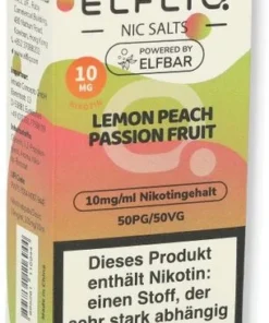 Elfliq by Elf bar Nic Salt Liquid Lemon Peach Passionfruit 10mg
