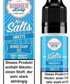 Dinner Lady Liquid Sweets Bubblegum Ice Nic Salt 10ml 10mg