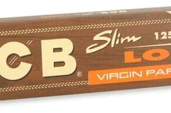 OCB Zigarettenpapier Slim Long Virgin Paper Unbleached 125mm 32 Tips+32 Blättchen