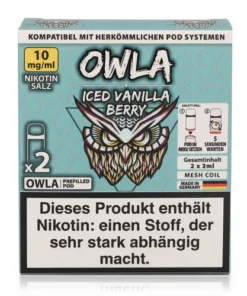 OWLA Iced Vanilla Berry Prefilled Pod 2x2ml 10mg