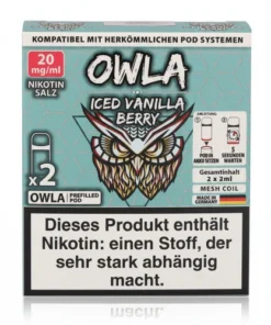 OWLA Iced Vanilla Berry Prefilled Pod 2x2ml 20mg