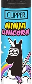 Clipper Feuerzeug Einhorn Slogan NINJA UNICORN