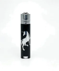 Clipper Feuerzeug Metall Einhorn Silber