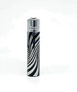 Clipper Feuerzeug Metall schwarz-silber