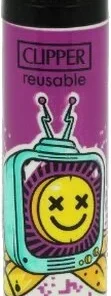 Clipper Feuerzeug Trippy 3 – 3v4 RETRO FERNSEHER MIT SMILEY