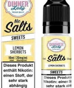 Dinner Lady Liquid Sweets Lemon Sherbets Nic Salts 10ml 20mg