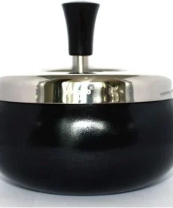 Dreh-Ascher Chrom Schwarz-Metallic 11 cm