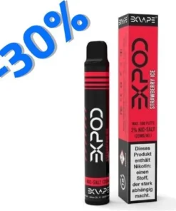 EXVAPE EXPOD Einweg E-Shisha Strawberry Ice max. 600 Züge