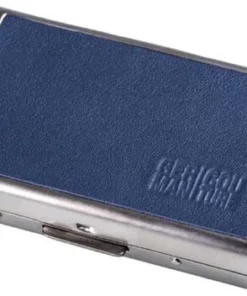 Edelstahl-Etui Echt Leder Cool Blau für 20 IQOS Heets