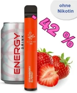 Elf Bar 600 Einweg E-Zigarette Elfergy Strawberry Aroma Nikotinfrei