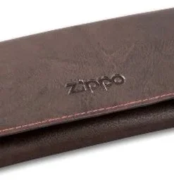 Feinschnitt-Tasche Zippo Leder Mocca 15,5 x 8 x 1,5 cm