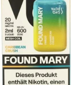 Found Mary FM600 Vapes Bars Einweg E-Zigarette Caribbean Crush 20mg