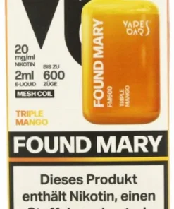 Found Mary FM600 Vapes Bars Einweg E-Zigarette Triple Mango 20mg