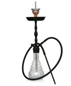 4-Kings Shisha Classic Matt Black Shining Fragment Klick mit Kaminaufsatz
