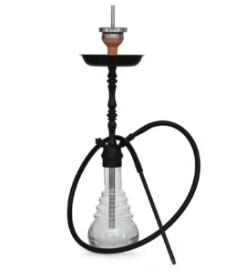 4-Kings Shisha Arabic Matt Black Clear Klick mit Kaminaufsatz