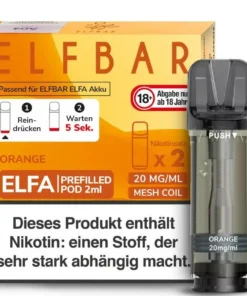 Elfa Pod ORANGE von Elfbar (11 x 2 Stück) | 10+1 Gratis | 10% sparen