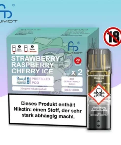 RandM Tornado Pod | Strawberry Raspberry Cherry Ice | Elfa kompatibel