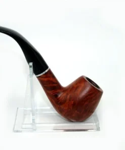 Pfeife Jean Claude, hellbraun mit Fishtail-Mundstück und Silberring, Half-Bent