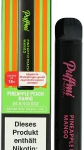 Puffmi TX600 Pro Pinapple Peach Mango Einweg E-Shisha 20mg