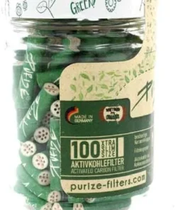 Purize Aktivkohlefilter 5,9mm Grün im Glas 100Stk.