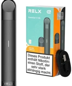 RELX E-Zigarette Essential Kit Black 1+1 Pod Golden 18mg