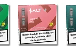 Salt Plus 3+1 Set – Akkuträger Gold + Melon Ice, Guava Ice, Apple Ice Pods