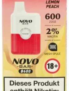 Smok Novo Bar B600 Cherry Lemon Peach Einweg E-Zigarette 20mg