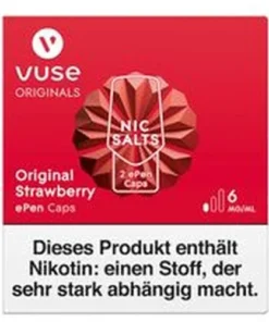 Vuse ePen Caps Original Strawberry 6mg Nic Salts
