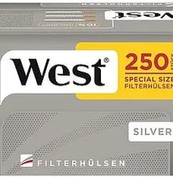 West Zigarettenhülsen Silver Special 250 Stück