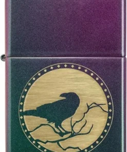 ZIPPO Iridescent gelasert Raven