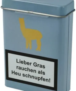 Zigarettenbox Metall Warnhinweis Nr.1 Hellblau