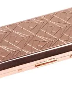Zigarettenetui Jean Claude, für ca. 10 Zigaretten, Dreiecksmotiv, rosegold, glänzend