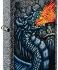 Zippo Feuerzeug Iron Stone color Firey Dragon Design