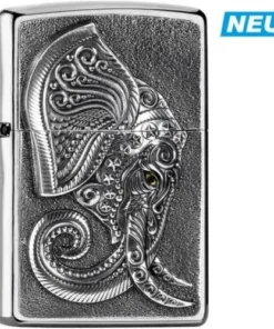 Zippo Feuerzeug Plakette Elephant Head