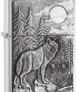 Zippo Feuerzeug Timberwolves Chrom/Silber