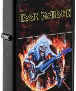 Zippo Feuerzeug schwarz color Iron Maiden Guitar Fire