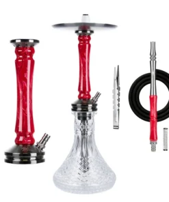 Jookah Edelstahl Shisha – Straight Flush – Black Steel Red