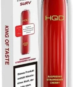 HQD Surv Einweg E-Shisha Raspberry Strawberry Cherry ca. 600 Züge 18mg/ml